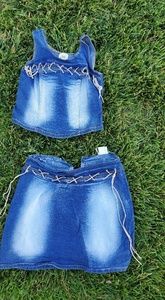 Denium skirt and top